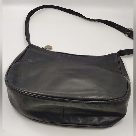 Paloma Picasso Black Leather Handbag Purse Bag Crossbody Vintage - Picture 10 of 16